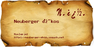 Neuberger Ákos névjegykártya